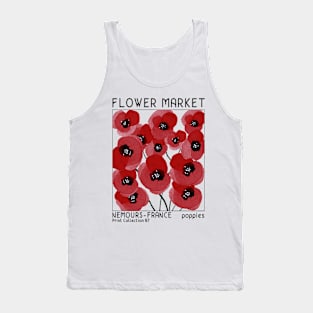 Retro poppy flower market, mid-century modern poster style Tank Top